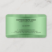Groen glans metaal design zonder roestvrij staal visitekaartje (Achterkant)