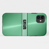 Groen glanzend roestvrij staal Case-Mate iPhone case (Achterkant (horizontaal))
