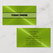 Groen glanzend roestvrij staal visitekaartje (Voorkant / Achterkant)