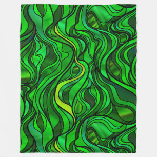 Groen Glas in lood Abstract Fleece Deken