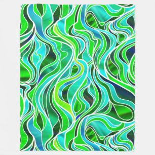 Groen Glas in lood Abstract Fleece Deken