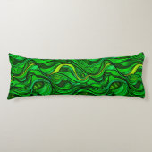 Groen Glas in lood Abstract Lichaamskussen (Voorkant)