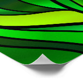 Groen Glas in lood Abstract Poster (Hoek)