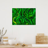 Groen Glas in lood Abstract Poster (Keuken)