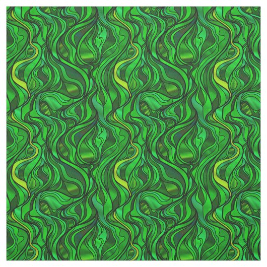 Groen Glas in lood Abstract Stof (Swatch)