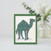 Groen Glas in lood Camel Post Card Briefkaart (Staand voorkant)