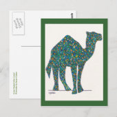 Groen Glas in lood Camel Post Card Briefkaart (Voorkant / Achterkant)