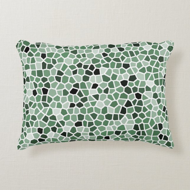 Groen Glas in lood Patroon Accent Kussen (Voorkant)