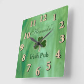 Groen Glas in lood Vierkante Klok (Hoek)