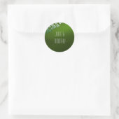 Groen glas met bloemen ronde sticker (Tas)