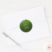 Groen glas met bloemen ronde sticker (Envelop)