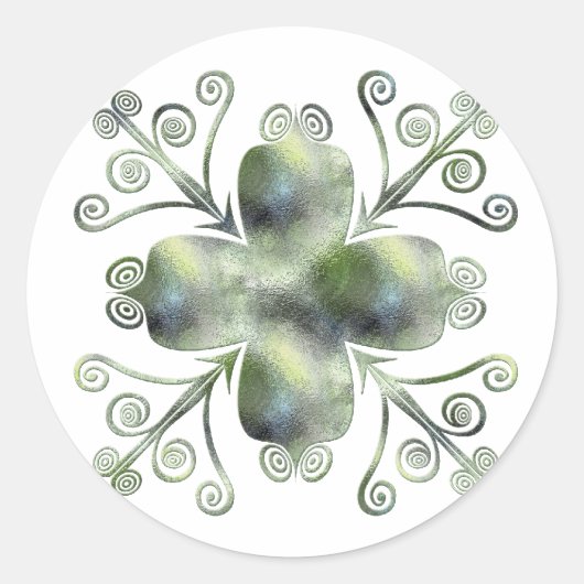 Groen Glas Textuur Scrolde Design Stickers (Voorkant)