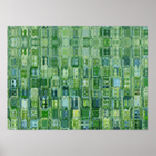 Groen glasblokken Abstract Poster