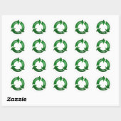 Groen Glassy Recyclen Symbool Ronde Sticker (Vel)