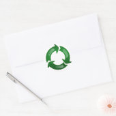 Groen Glassy Recyclen Symbool Ronde Sticker (Envelop)
