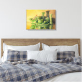 "Groen glaswerk" Canvas Afdruk (Insitu (Slaapkamer))