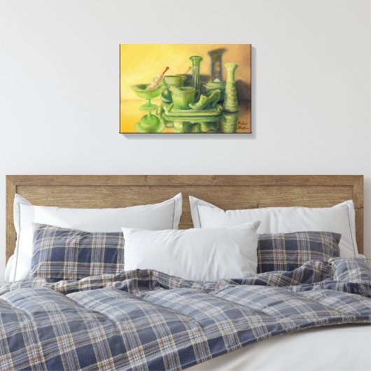 "Groen glaswerk" Canvas Afdruk (Insitu (Slaapkamer))