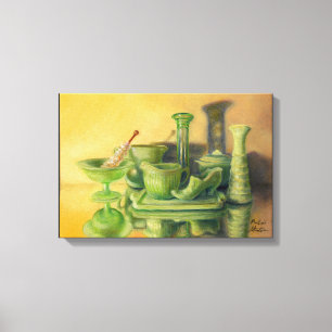 "Groen glaswerk" Canvas Afdruk