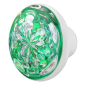Groen glazen kristallen bubbeleffect keramische knop (Rechts)