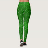 Groen glinsterend glitterpatroon leggings (Achterkant)