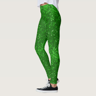 Groen glinsterend glitterpatroon leggings