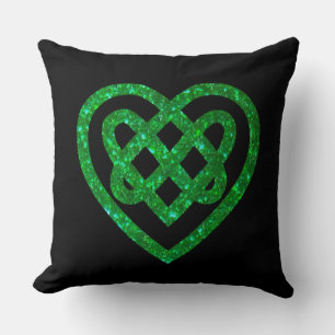 Groen Glitter Celtic Heart Knot Sierkussen