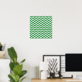 Groen Glitter Chevron Patroon Poster (Thuiskantoor)