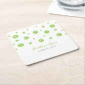 Groen glitter Confetti Paper Onderzetters (Schuin)
