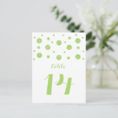 Groen Glitter Confetti Table Number Briefkaart (Staand voorkant)