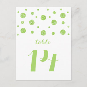 Groen Glitter Confetti Table Number Briefkaart