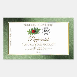 Groen glitter en wit etiket van het Product Ladybu