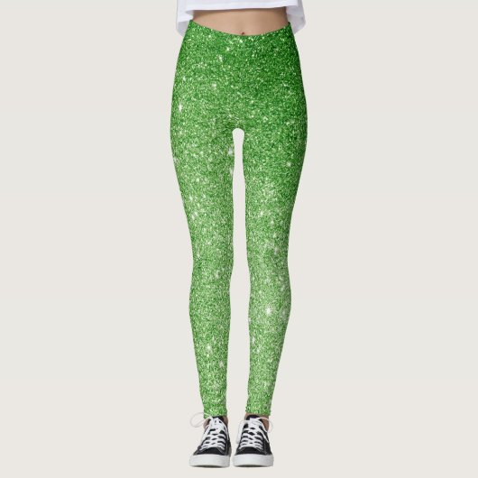 Groen glitter Glitz & Glam, mousserend Leggings (Voorkant)