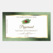 Groen Glitter Gold en wit etiket op product Ladybu (Voorkant)