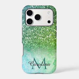 Groen glitter, marmer, persoonlijk