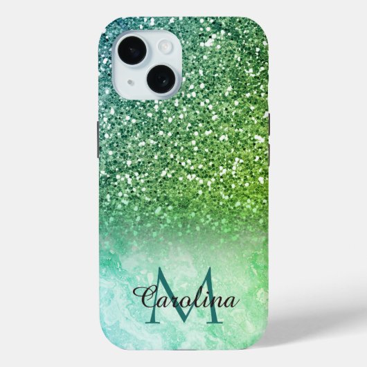 Groen glitter, marmer, persoonlijk Case-Mate iPhone case (Achterkant)