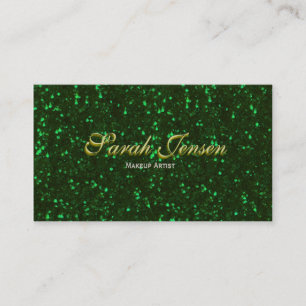 Groen glitter met Gold Lettering Visitekaartje