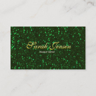 Groen glitter met Gold Lettering Visitekaartje