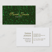 Groen glitter met Gold Lettering Visitekaartje (Voorkant / Achterkant)