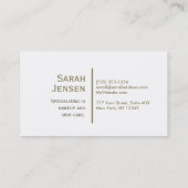 Groen glitter met Gold Lettering Visitekaartje (Achterkant)