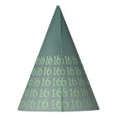 Groen Glitter-nummer 16, 16-jarige zweet Feesthoedjes (Achterkant)