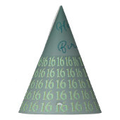 Groen Glitter-nummer 16, 16-jarige zweet Feesthoedjes (Links)