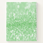 Groen glitter personaliseer Notitieboek (Achterkant)