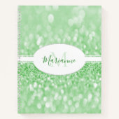Groen glitter personaliseer Notitieboek (Voorkant)