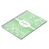 Groen glitter personaliseer Notitieboek (Linkerzijde)