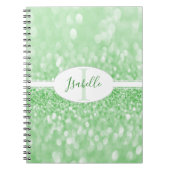 Groen glitter personaliseer Notitieboek (Voorkant)