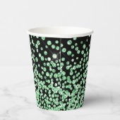 Groen glitter print faux glanzend confetti sprinkl papieren bekers (Rechts)