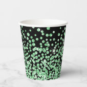 Groen glitter print faux glanzend confetti sprinkl papieren bekers (Voorkant)