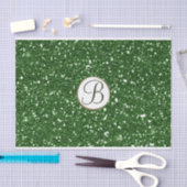 Groen glitter Sparkle Glam Monogram Initiaal Aange Tissuepapier (Craft)