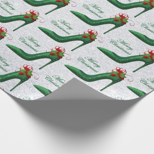 Groen glitterpapier met vulling cadeaupapier (Hoek)