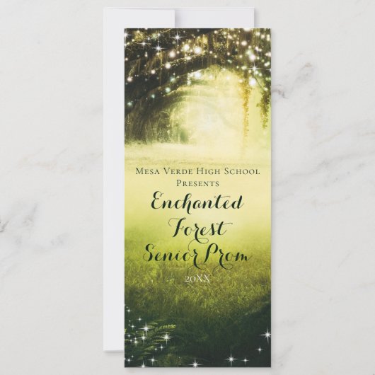 Groen gloedbos en lampjes uit VIP Party Ticket Kaart (Achterkant)